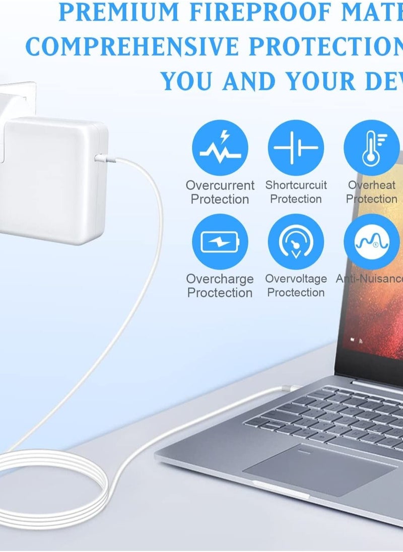 Generic - 61w USB-C Power Adapter Charger Apple Macbook Air/Pro/Retina Dell HP Asus USB-C Laptop Charger Tablet/Smartphone 6FT USB-C Cable Replacement for 61w/45w/30w Chargers - Image 1