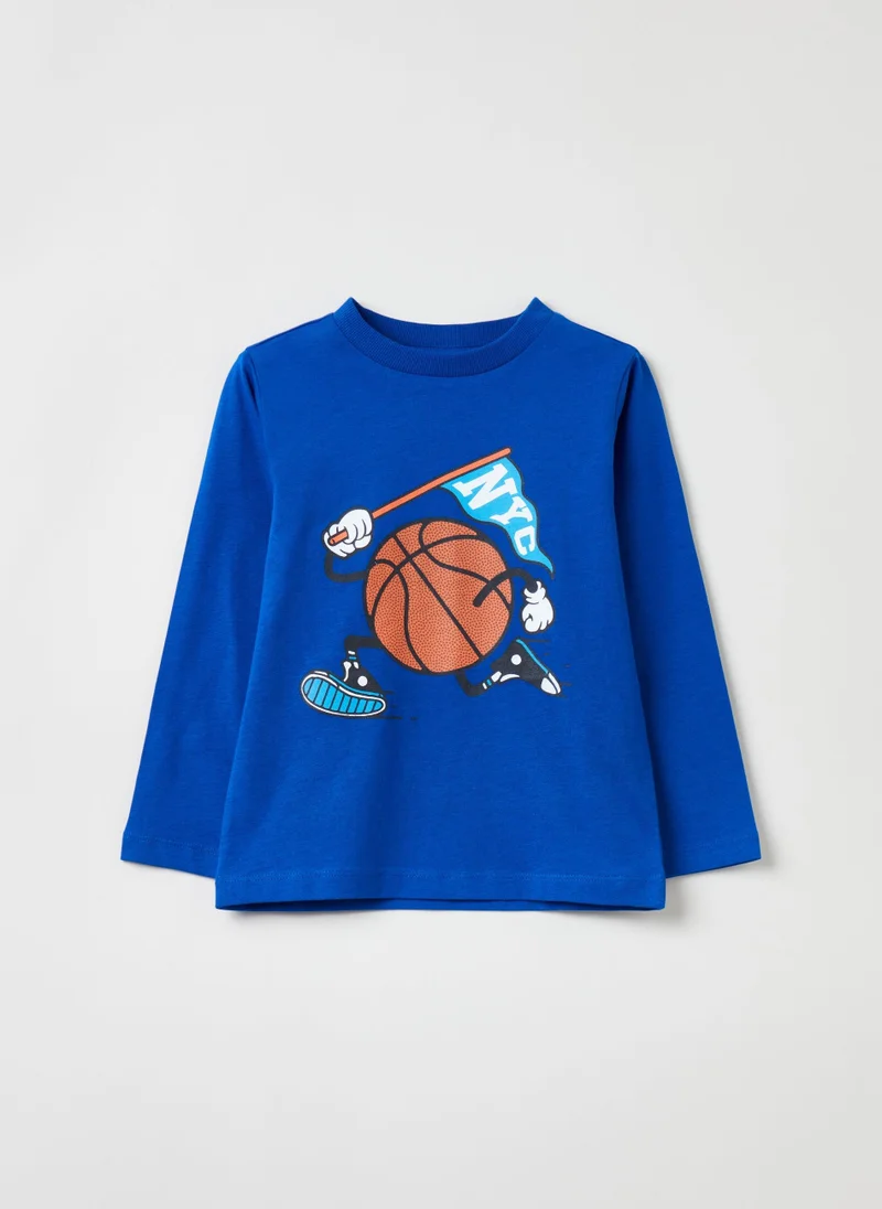 Ovs Long-Sleeved T-Shirt With Ball Print