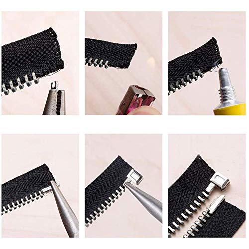 PH PandaHall 24pcs Metal Zipper Latch Slider Retainer 3 Color #3#5#8#10 Insertion Pin Zipper Bottom Zippers Stopper for Metal Zippers Repair Zip Sewing Replacement DIY - Image 5