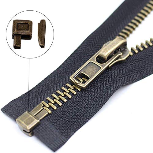 PH PandaHall 24pcs Metal Zipper Latch Slider Retainer 3 Color #3#5#8#10 Insertion Pin Zipper Bottom Zippers Stopper for Metal Zippers Repair Zip Sewing Replacement DIY - Image 4
