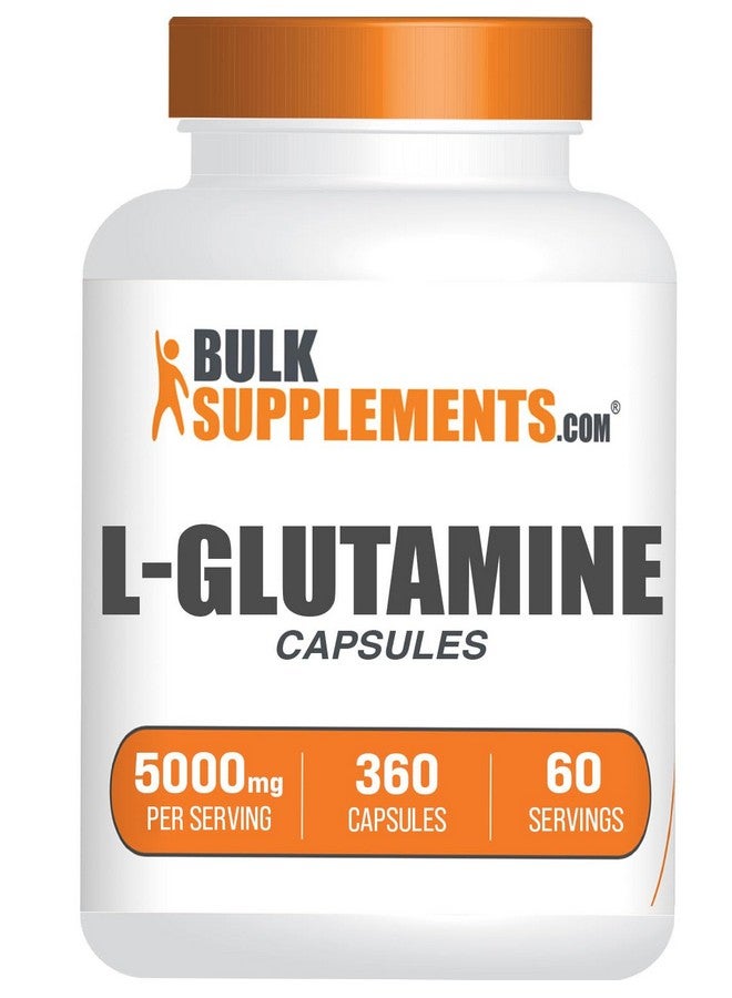 بالك سابلمنتس كبسولات إل-جلوتامين من BulkSupplements.com - مكمل غذائي غني بالجلوتامين والأحماض الأمينية - خالٍ من الغلوتين، 6 كبسولات لكل حصة (5000 ملغ)، 360 كبسولة (عبوة واحدة) - Image 1