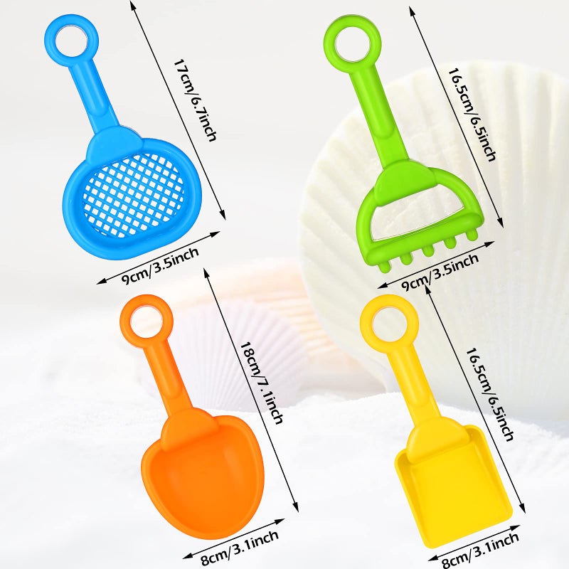 Skylety 8 Pieces Sand Shovels for Kids Colorful Plastic Rake Summer Beach Sand Sifter Shovel for Planting Digging Garden Tool Travel Beach Essentials - Image 2