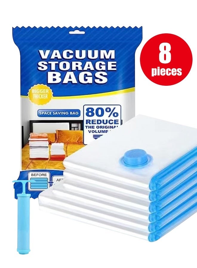 Vacuum Storage Bags with Manual Pump, 60x80cm Oversized Compression Bag, Space Saving Reusable Leak Proof Sealed Organizer Bag for Clothes Sweaters Blankets Bedding Pillows - Image 1