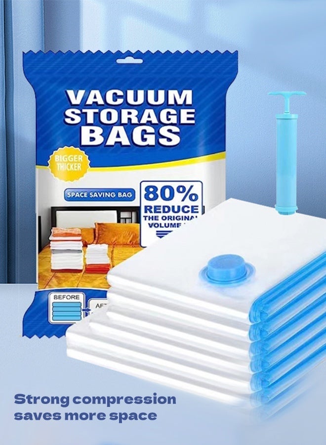 Vacuum Storage Bags with Manual Pump, 60x80cm Oversized Compression Bag, Space Saving Reusable Leak Proof Sealed Organizer Bag for Clothes Sweaters Blankets Bedding Pillows - Image 3