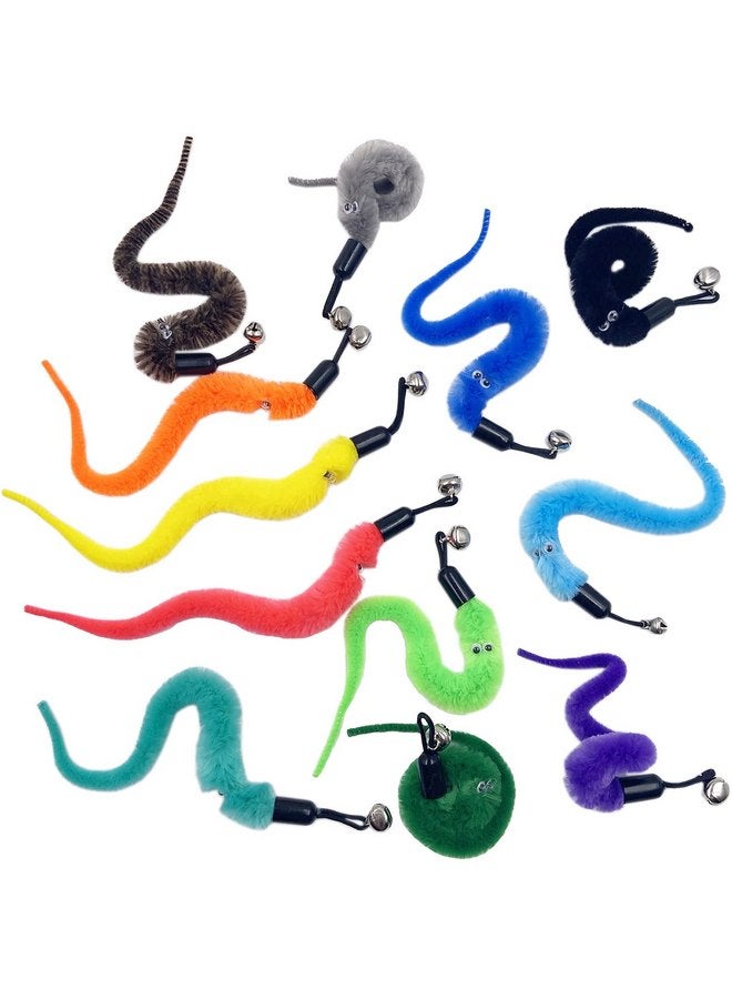 TIENAILING Cat Worm Toy Refills Cat Wand Replacement Worms, 12 PCS Cat Worms Refill, Cat Wand Attachments Worm for Cat Toys - Image 4