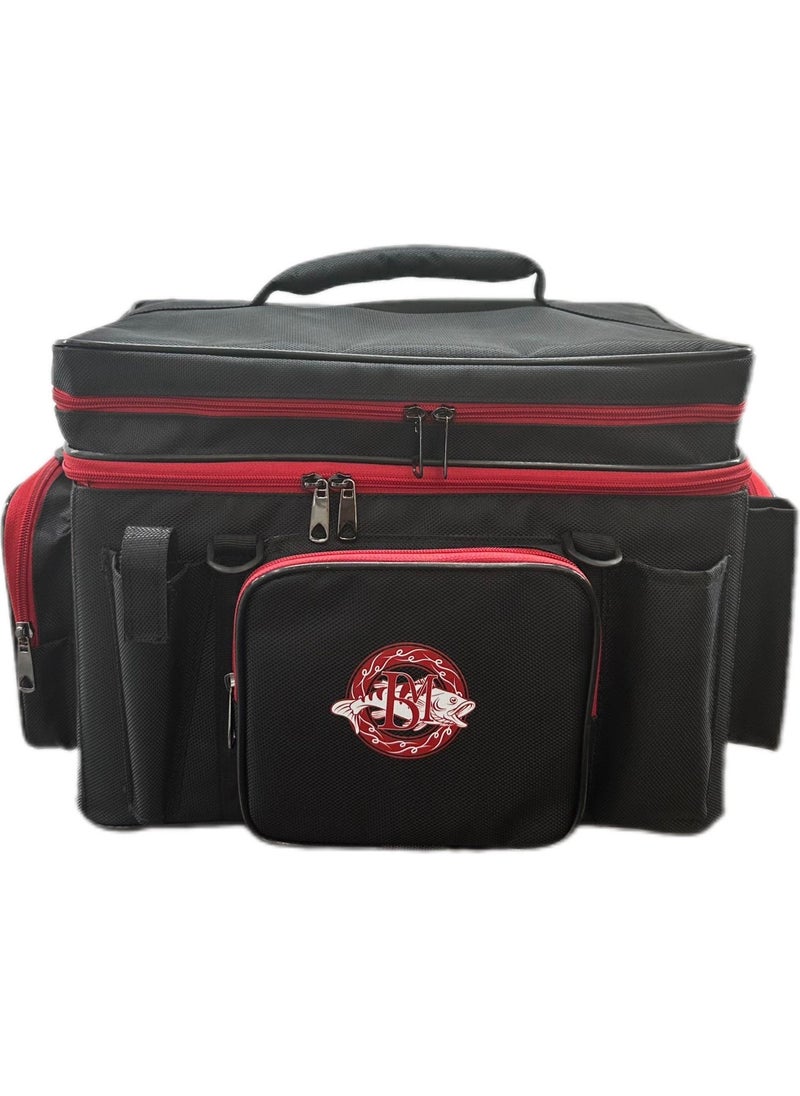Bm Fishing -01 Sapphire Spin Bag Black Red  - Image 1