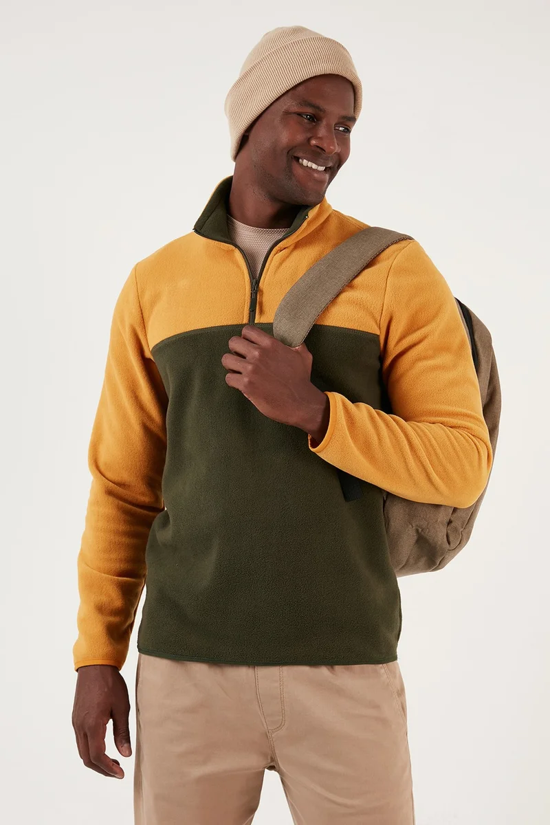 Buratti Regular Fit Zippered Stand Collar Winter Fleece Men's Fleece 5906016