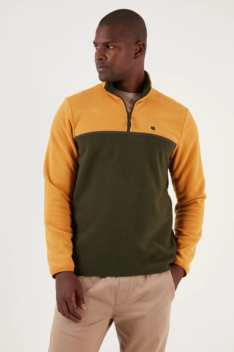Buratti Regular Fit Zippered Stand Collar Winter Fleece Men's Fleece 5906016