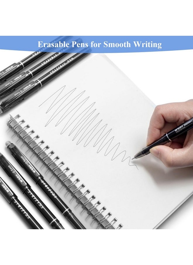 M&G Erasable Gel Pens, 12 Pcs Erasable Pens Fine Point 0.5Mm, Black Erasable Gel Ink Pens With Comfort Grip And Cap, Make Mistakes Disappear For Drawing Writing Planner And Crossword Puzzles  - Image 4