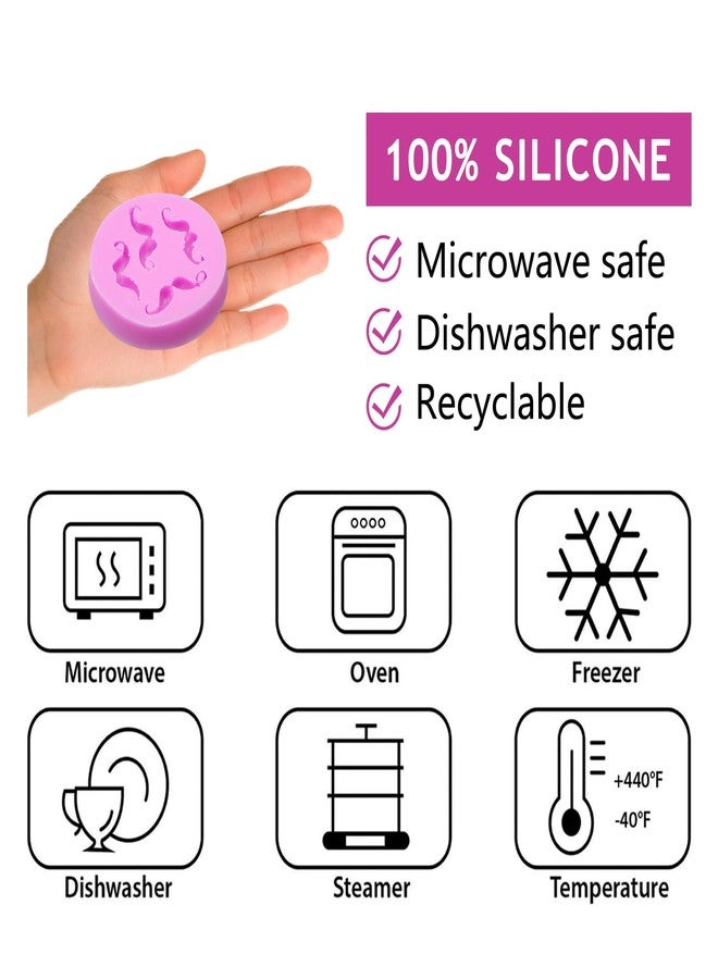 acvcatto Silicone Mustache and Bow Tie Fondant Mold Set, Purple, 3-Piece Decorating Kit, for Father's Day Cake Decoration Cupcake Topper Candy Fondant Sugar Craft Gum Paste Clay Resin - Image 3