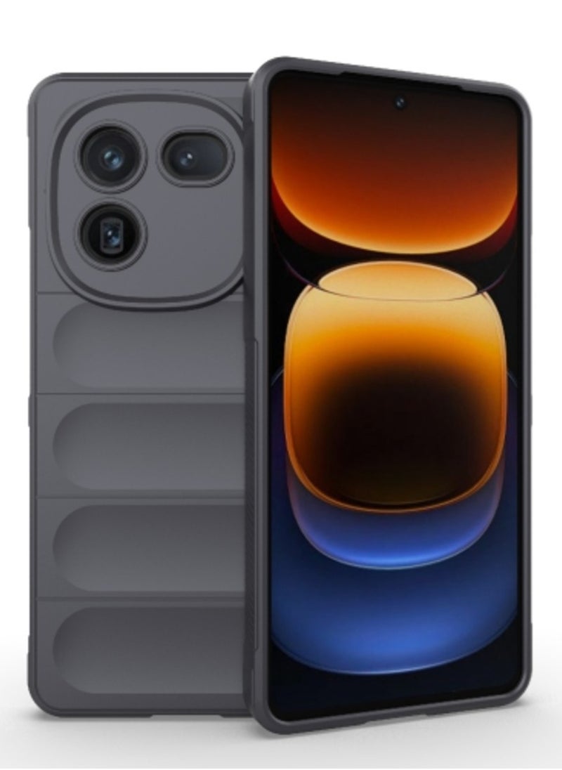 Generic Case for Vivo Iqoo 12 5g Magic Shield Tpu Flannel Phone Case Dark Grey 