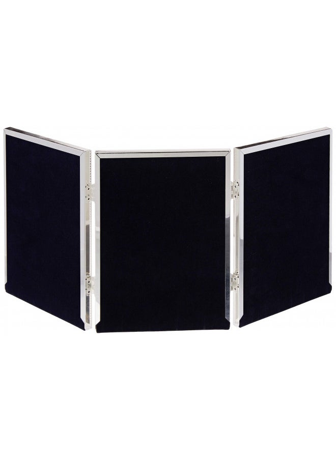 Lawrence Frames Lawrence Frames Hinged Triple (Vertical) Metal Picture Frame Silver-Plate with Delicate Beading, 5 by 7-Inch  - Image 2