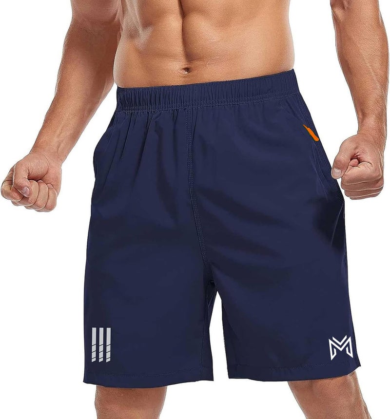 Mehrang Men's Ourdoor Comfort Fit Sports Shorts with Pockets | Quick Dry Workout Shorts for Men Gym Yoga and Running (in, Alpha, XL, Navy Blue) - Image 1