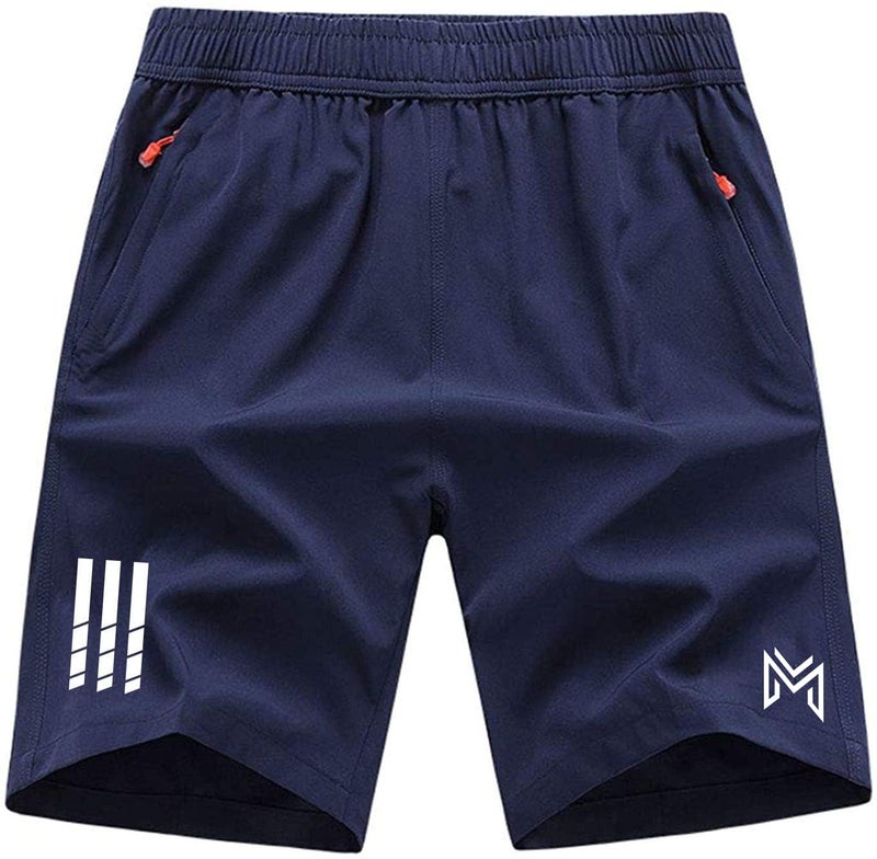 Mehrang Men's Ourdoor Comfort Fit Sports Shorts with Pockets | Quick Dry Workout Shorts for Men Gym Yoga and Running (in, Alpha, XL, Navy Blue) - Image 5