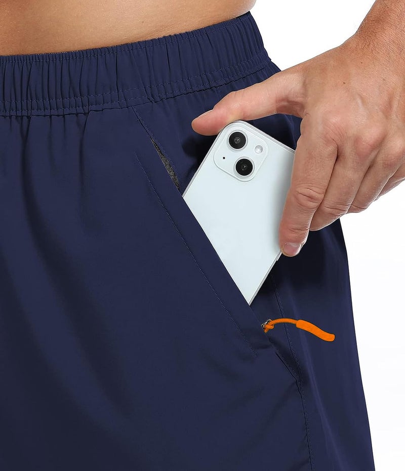 Mehrang Men's Ourdoor Comfort Fit Sports Shorts with Pockets | Quick Dry Workout Shorts for Men Gym Yoga and Running (in, Alpha, XL, Navy Blue) - Image 4