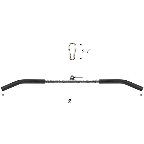 Mezchi 39"/99cm LAT Pull Down Attachments, LAT Pull Down Bar with Non-Slip Handle, LAT Bar Cable Machine Attachment for Gym, Muscle Building, Muscle Building - Image 2