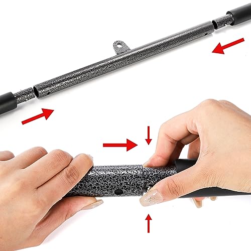 Mezchi 39"/99cm LAT Pull Down Attachments, LAT Pull Down Bar with Non-Slip Handle, LAT Bar Cable Machine Attachment for Gym, Muscle Building, Muscle Building - Image 3