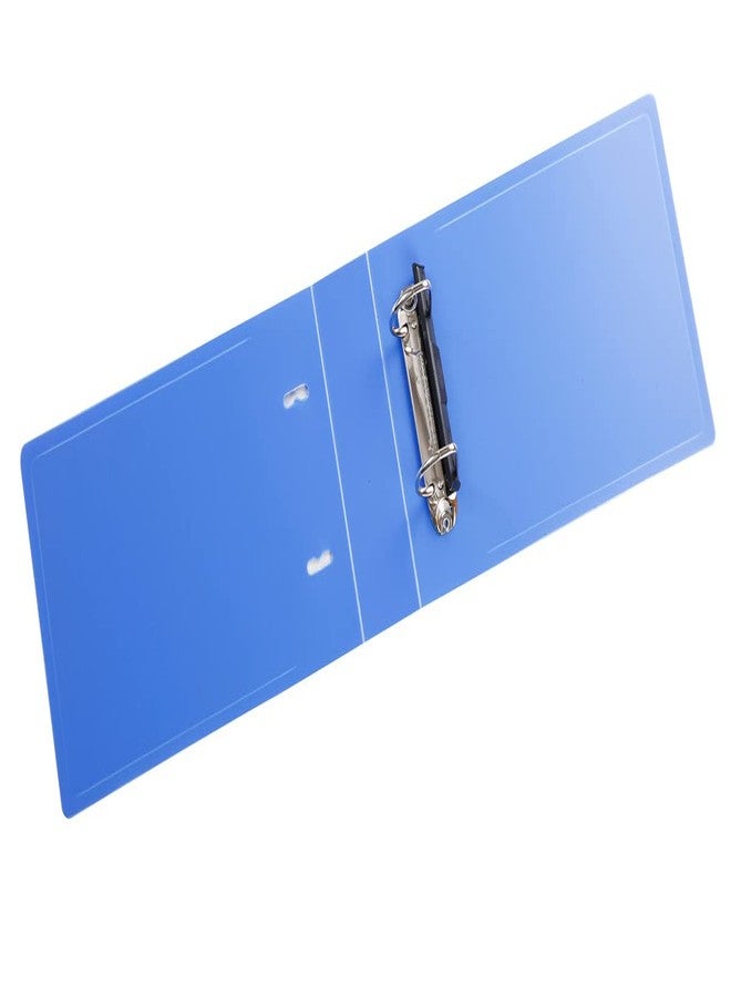 Worldone A5 Size PP Voucher File for A5 Size (Half of A4/photocopy Paper) documents, 2D Ring 40mm Metallic Clip, 1.5mm PP Sheet, Clear Spine Label, Cover Lock, Plastic Stopper, Blue, Pack of 2 - Image 3
