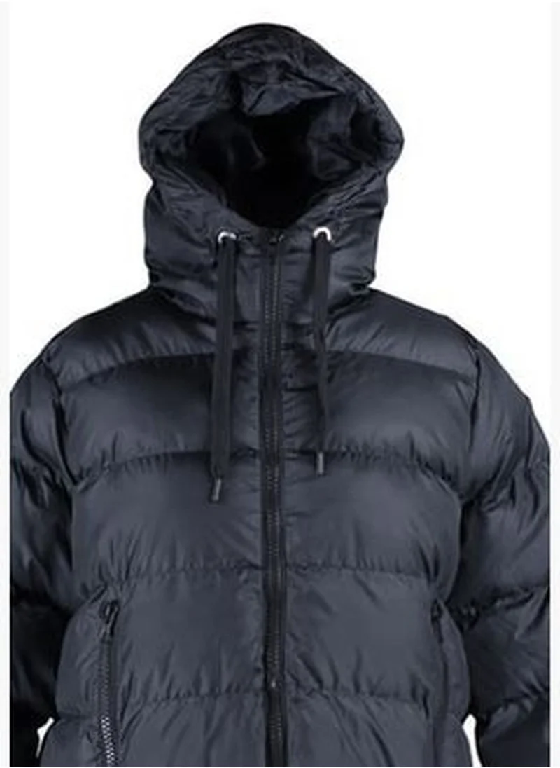trendyol Black Oversized Puffed Down Jacket with Slit and Zipper Detail TWOAW22MO0114