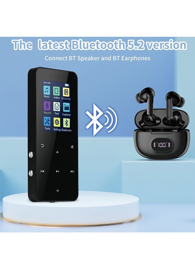 Generic - Metal Bluetooth MP3 Player with Touch Screen - 16GB Internal Memory + 128GB Expandable Card, Recording, FM, Bluetooth, and Speaker Function - Image 1