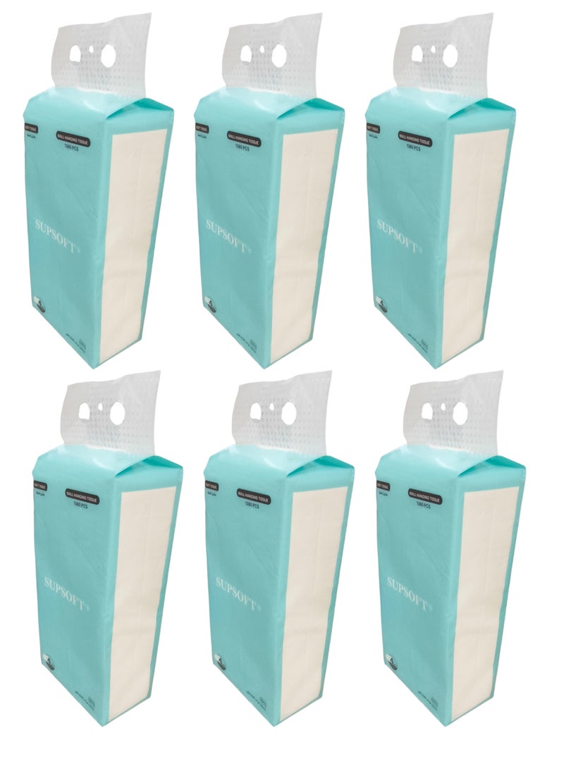 6 Packs of Tissues Each Contains 1380 Tissues 4 Ply - Image 1