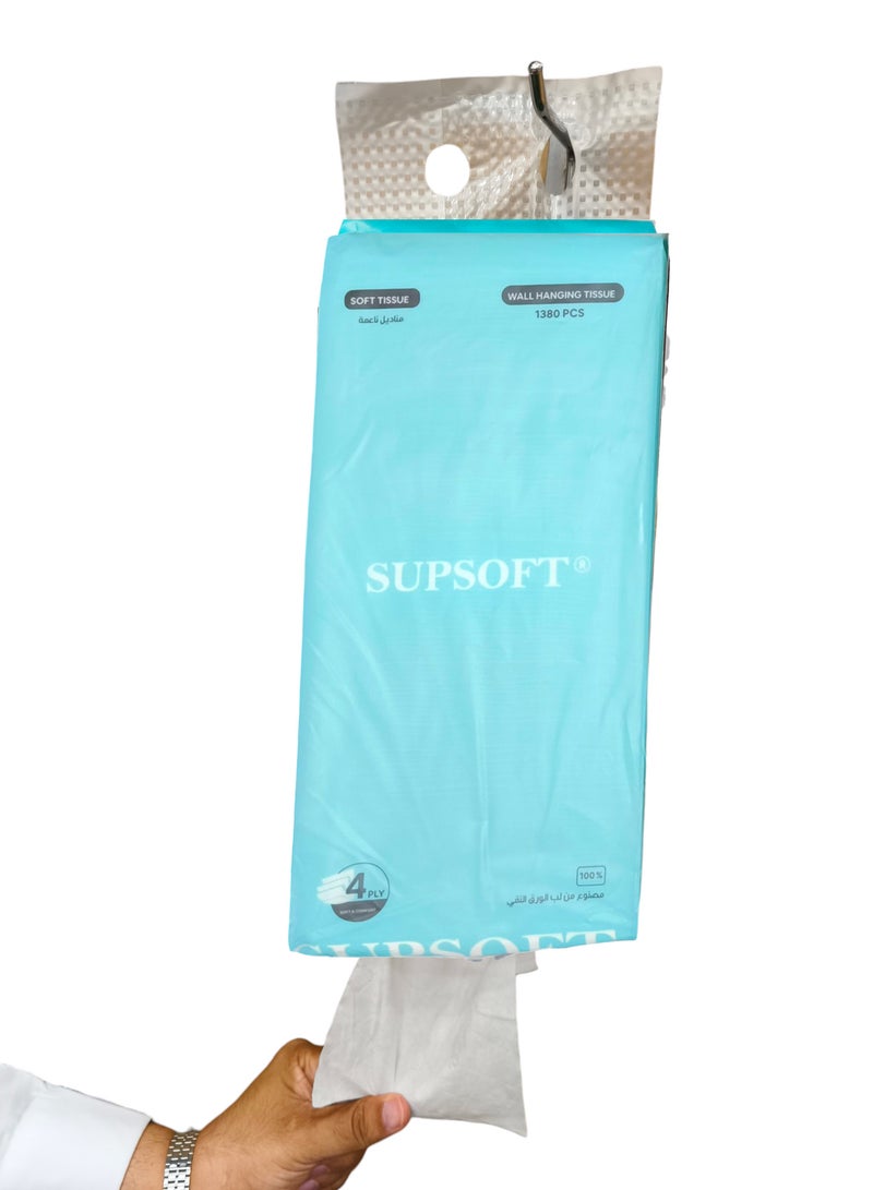 6 Packs of Tissues Each Contains 1380 Tissues 4 Ply - Image 2