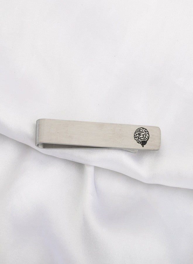 AKTAP Brain Doctor Gift Tie Clips for Men Neurologist Anatomical Brain Tie Bar Psychiatry Brain Doctor jewelry for Men (Brain Tie) - Image 5