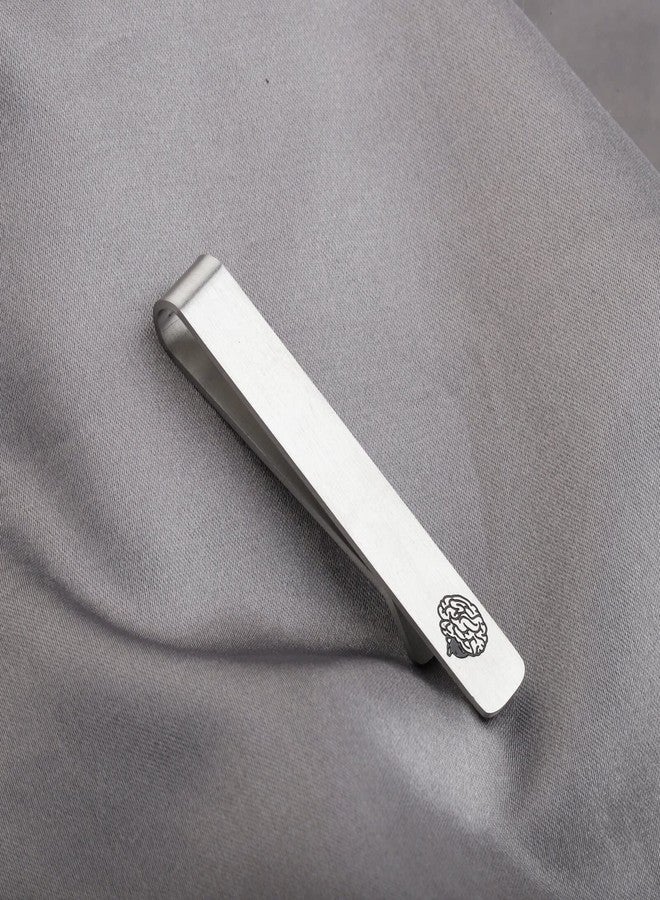 AKTAP Brain Doctor Gift Tie Clips for Men Neurologist Anatomical Brain Tie Bar Psychiatry Brain Doctor jewelry for Men (Brain Tie) - Image 2