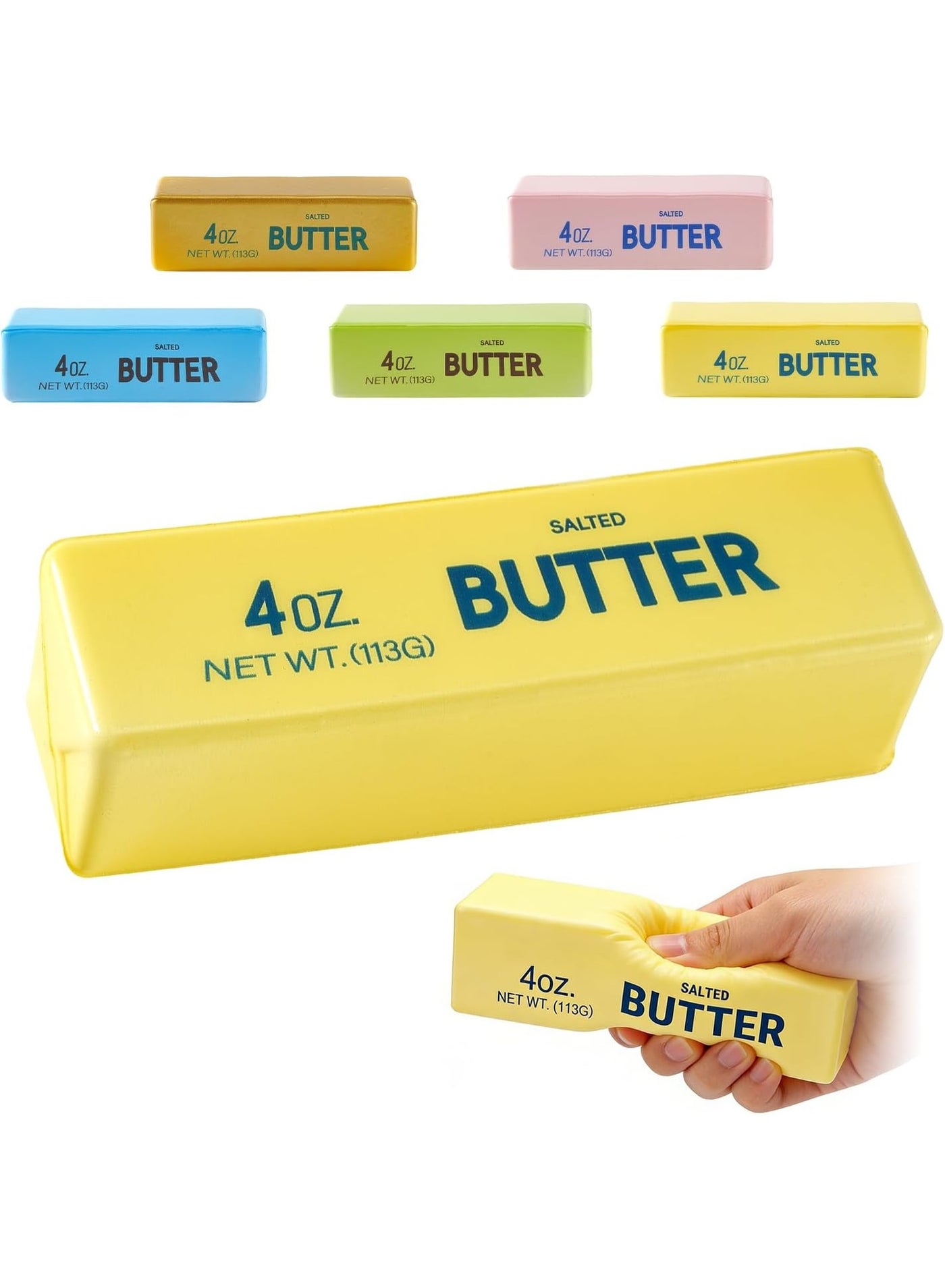 Butter Squishy, Soft Slow Rising Squeeze Toys, Butter Stick Squishy Fidget Toys and Stress Balls Squishies for Office Desk Toys, Party Favors & Birthday Gifts(Yellow)