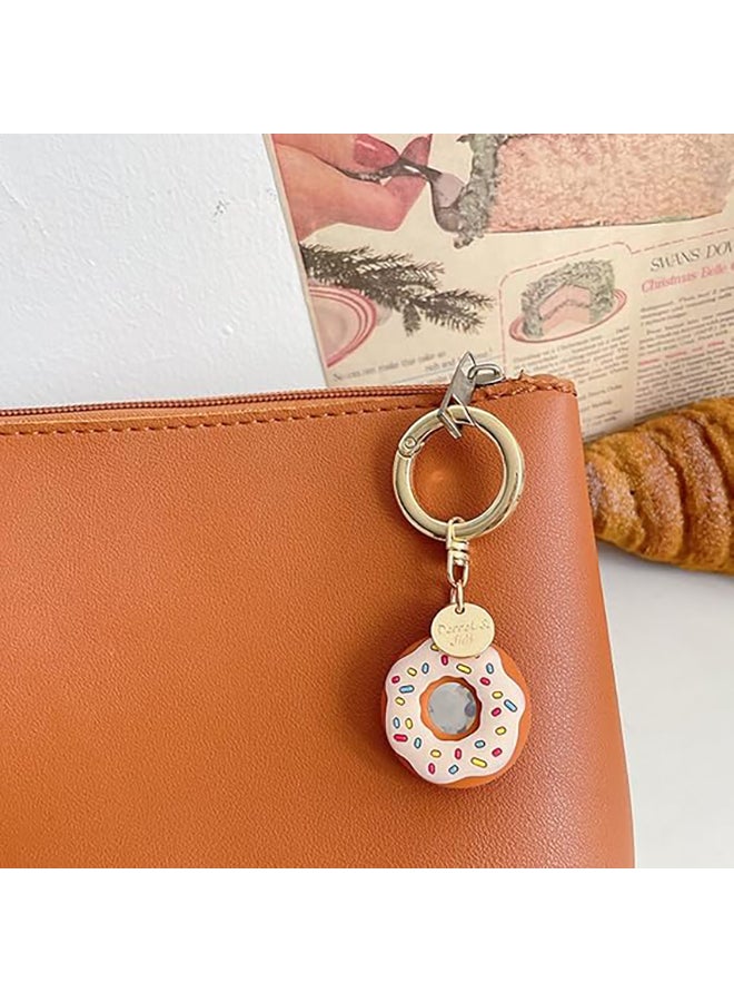 O Ozone O Ozone 2 Pack Silicone AirTag Case with Keychain |Cute Donut Design Protective Holder with Anti-Lost Clip, Anti-Drop Scratch-Resistant AirTag Accessories for Kids, Pets, Backpacks, Luggage- Brown & Beige - Image 4