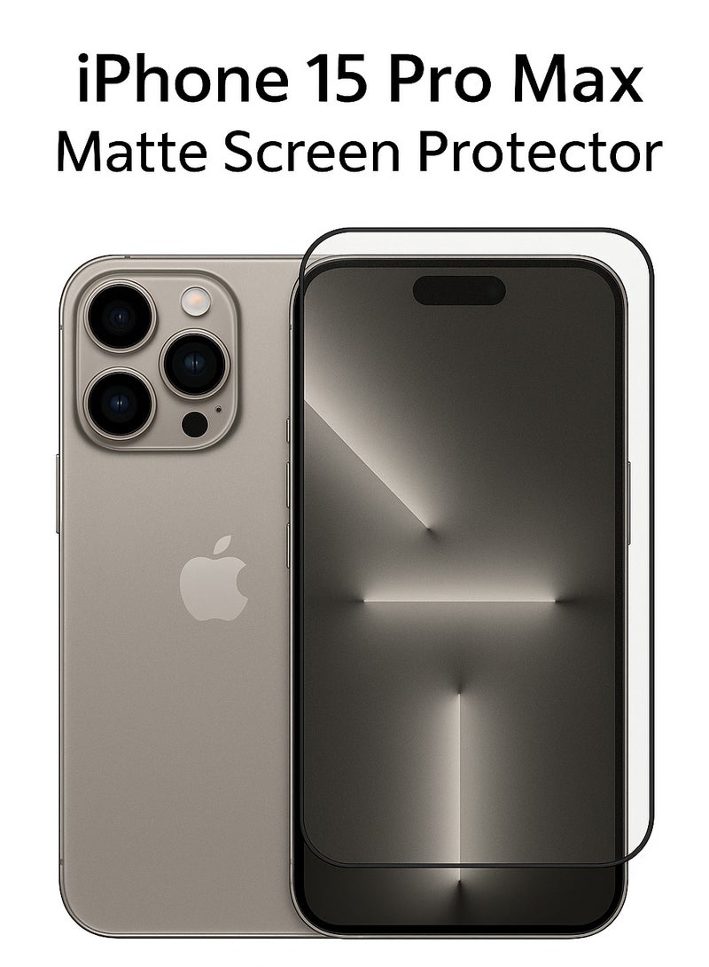 Beyox Matte Screen Protector for iPhone 15 Pro Max - Tempered Glass, Anti-Glare,Ultra-Thin, Scratch-Resistant - Image 1