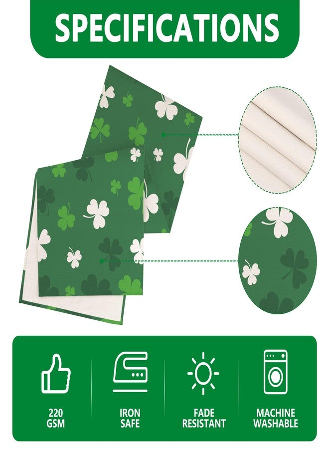 Siilues St Patricks Day Table Runner, Green Shamrock Clover Lucky 220GSM St Patricks Table Runner Seasonal Spring Holiday Table Decorations Home Party Kitchen Dining Table Decor 13x120 Inch - Image 5