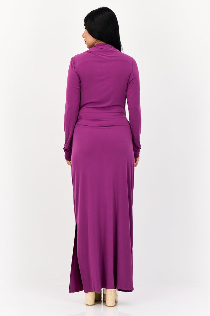 Donna Morgan Women Plain Maxi Dress, Purple  - Image 4