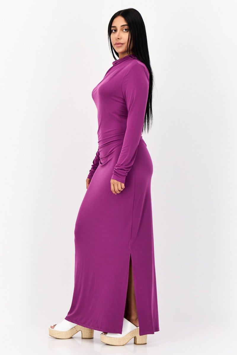 Donna Morgan Women Plain Maxi Dress, Purple  - Image 3