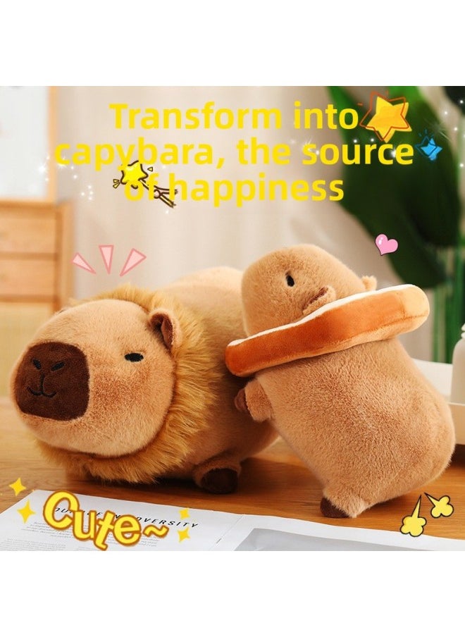 Generic - Bee Toast Transformed To Lie On Kapibala Capybara Plush Doll Product Internet Celebrous Same Toast Capybara Door-Color:Transformation Yellow Flower-Height:35cm/0.45kg - Image 1