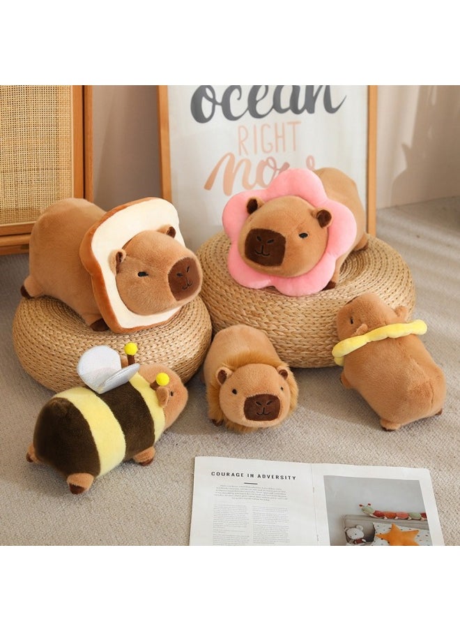 Generic - Bee Toast Transformed To Lie On Kapibala Capybara Plush Doll Product Internet Celebrous Same Toast Capybara Door-Color:Transformation Yellow Flower-Height:35cm/0.45kg - Image 1