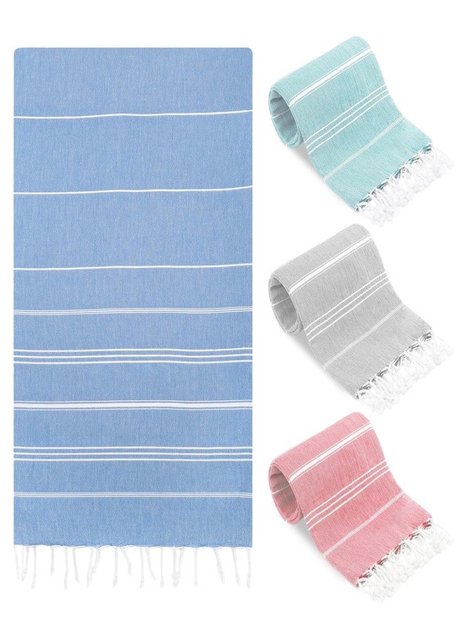 SUN NINJA Turkish Cotton Beach Towel - Blue - Image 1