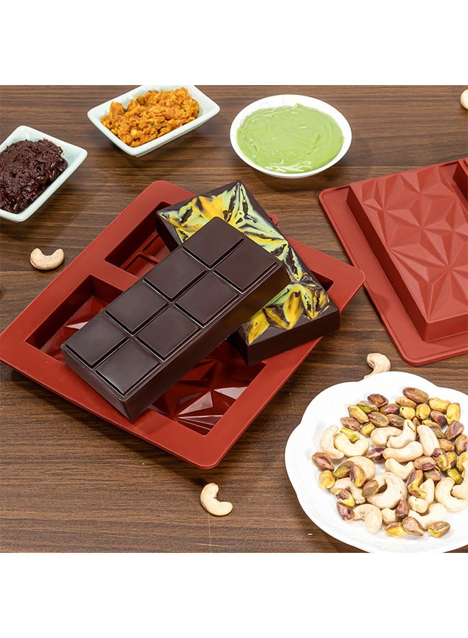 meayul Deep Chocolate Bar Molds, dubai chocolate, Large and Thick Silicone Chocolate Bar Molds for Stuffed Bar, Big Chocolate Candy Bar Mold for Filling Knafeh Pistachio Chocolate Bar - Image 4