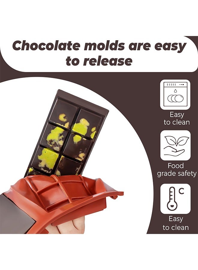 meayul Deep Chocolate Bar Molds, dubai chocolate, Large and Thick Silicone Chocolate Bar Molds for Stuffed Bar, Big Chocolate Candy Bar Mold for Filling Knafeh Pistachio Chocolate Bar - Image 5