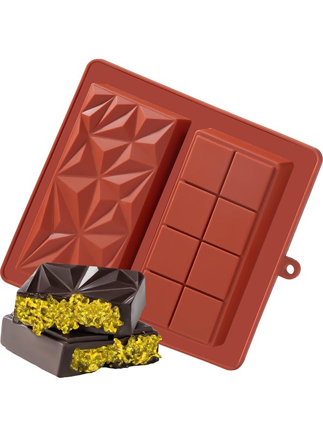 meayul Deep Chocolate Bar Molds, dubai chocolate, Large and Thick Silicone Chocolate Bar Molds for Stuffed Bar, Big Chocolate Candy Bar Mold for Filling Knafeh Pistachio Chocolate Bar - Image 1