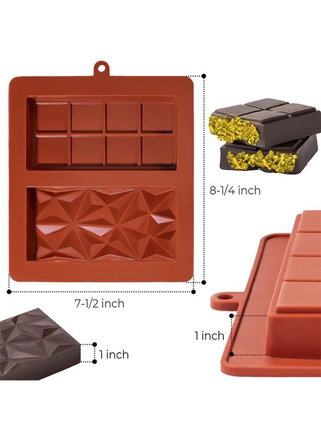 meayul Deep Chocolate Bar Molds, dubai chocolate, Large and Thick Silicone Chocolate Bar Molds for Stuffed Bar, Big Chocolate Candy Bar Mold for Filling Knafeh Pistachio Chocolate Bar - Image 2