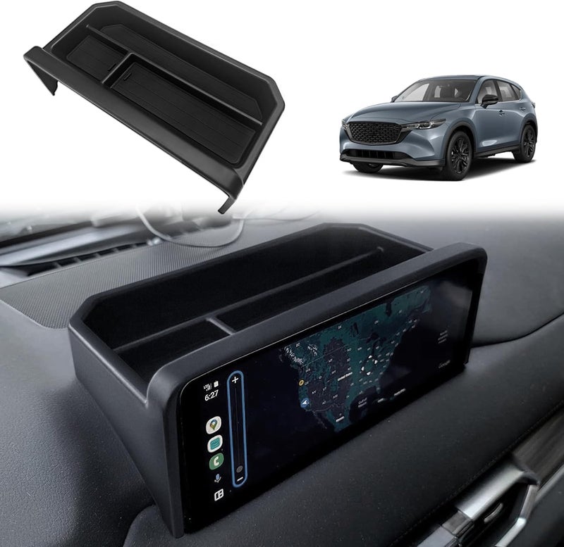 Muslogy صندوق تخزين لوحة القيادة من خلف الشاشة منظم وحدة التحكم المركزية متوافق مع إكسسوارات Mazda CX5 CX-5 2022-2025 حامل النظارات الشمسية صينية إدراج لوحة القيادة ABS إكسسوارات داخلية ثانوية - Image 1