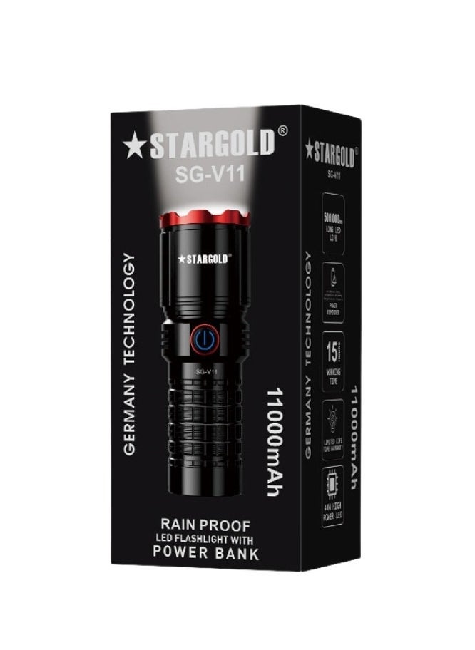 Stargold Rechargeable LED Flashlight Germany Technology 40W LED 11000mAh Rain Proof LED Light - Image 3