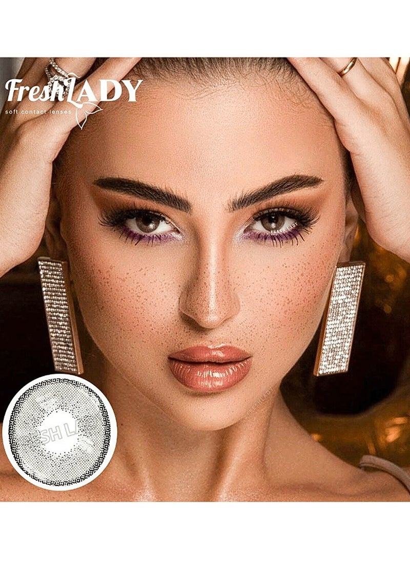 FRESH LADY Soft Contact Eye Lenses-1 Year Disposable GRAY  - Image 3