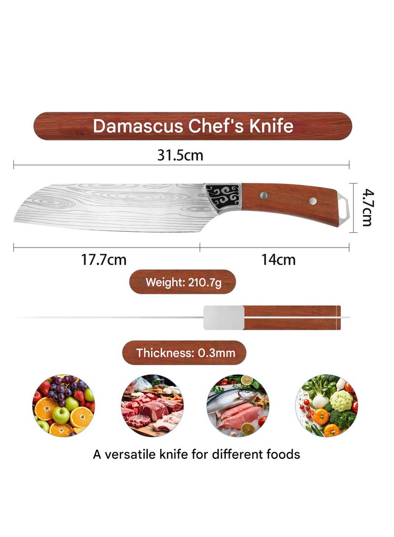 سكين طهاة عالية الجودة، فولاذ مقاوم للصدأ ممتاز، مقبض بتصميم صناعي - Image 2