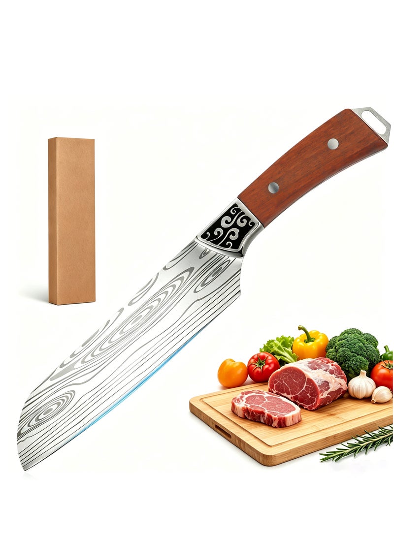 DAMASCO Japanese Chef's Knife, Made of High-Carbon Steel and Stainless Steel, with an Artificial Design Handle, Suitable for Daily Use - Image 1