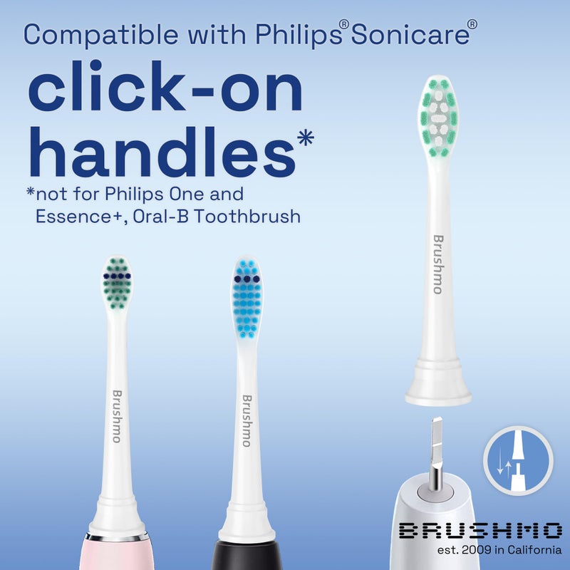 Brushmo Replacement Toothbrush Heads Compatible with Philips Sonicare Electric Toothbrush, White, 10 pc Variety Pack - Image 2