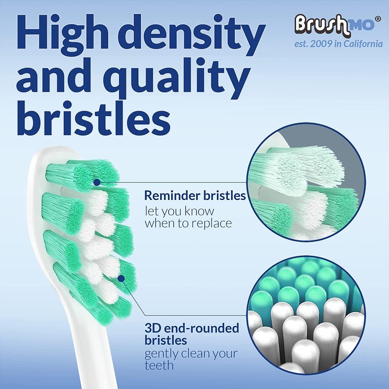 Brushmo Replacement Toothbrush Heads Compatible with Philips Sonicare Electric Toothbrush, White, 10 pc Variety Pack - Image 4