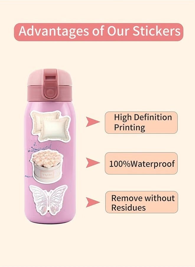 50Pcs Girls Gentle Ballet Pink Sticker, Pink Aesthetic Graffiti Sticker for Kids Teens, Cute Pink Laptops Decals for Water Bottles Journal Bag Phone - Image 4