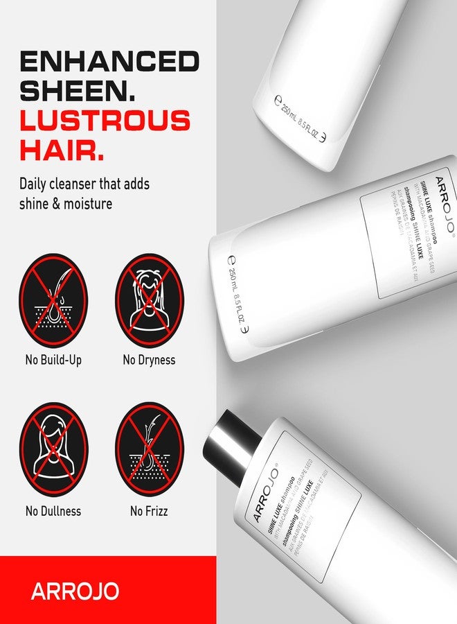 ARROJO شامبو أرواجيو شين لوكس للتنظيف، 8.5 أونصة سائلة - خالي من القسوة، خالي من البارابين، خالي من الكبريتات لغسل الشعر مع مكاديميا وبذور العنب - شامبو مهدئ للتوضيح للنساء والرجال - Image 3